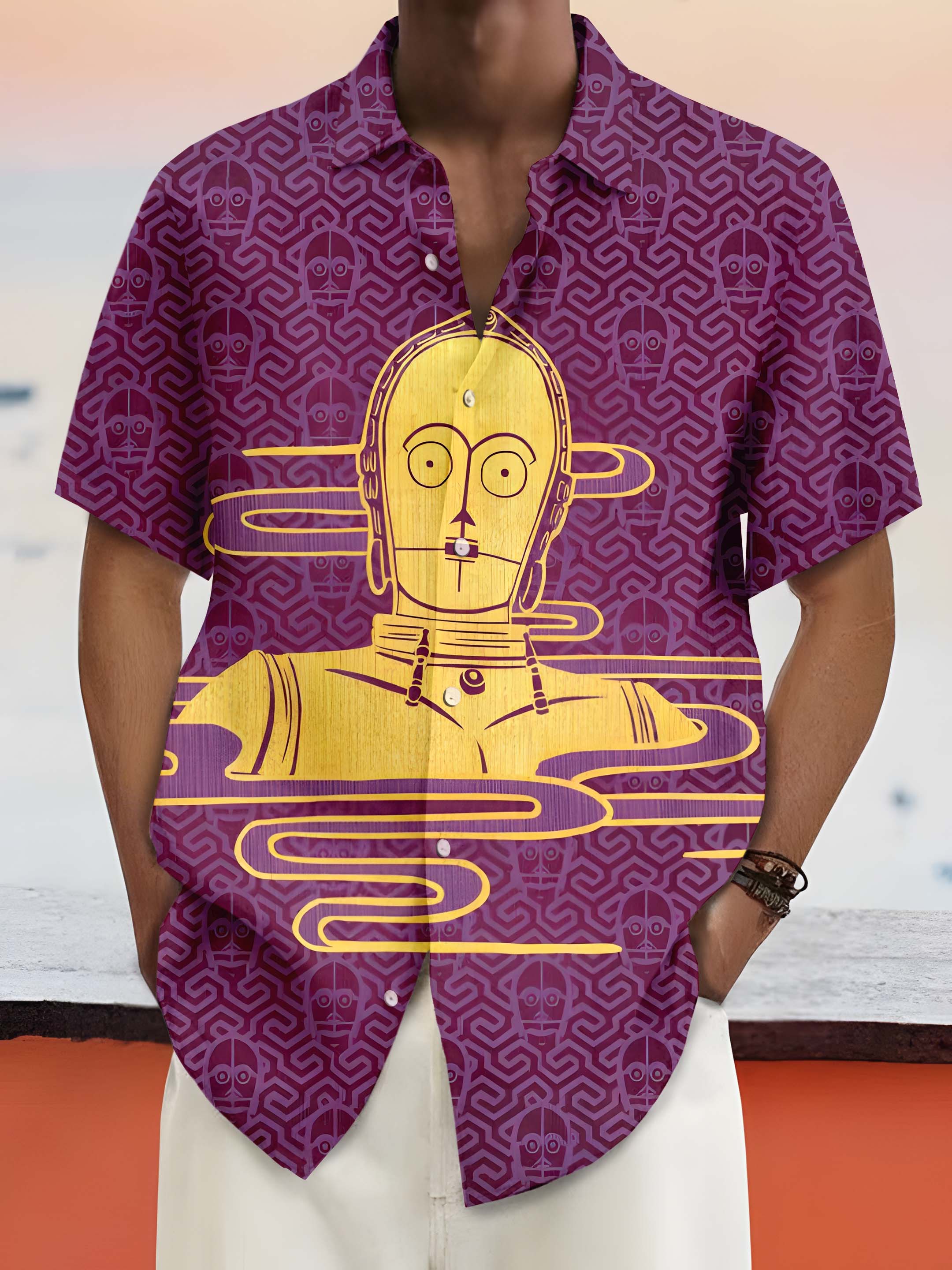 [Copy]Men's Vintage Witch Oil Painting Art Halloween Short Sleeve Shirt