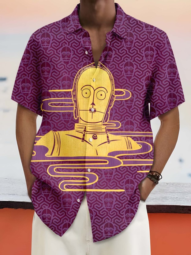 [Copy]Men's Vintage Witch Oil Painting Art Halloween Short Sleeve Shirt