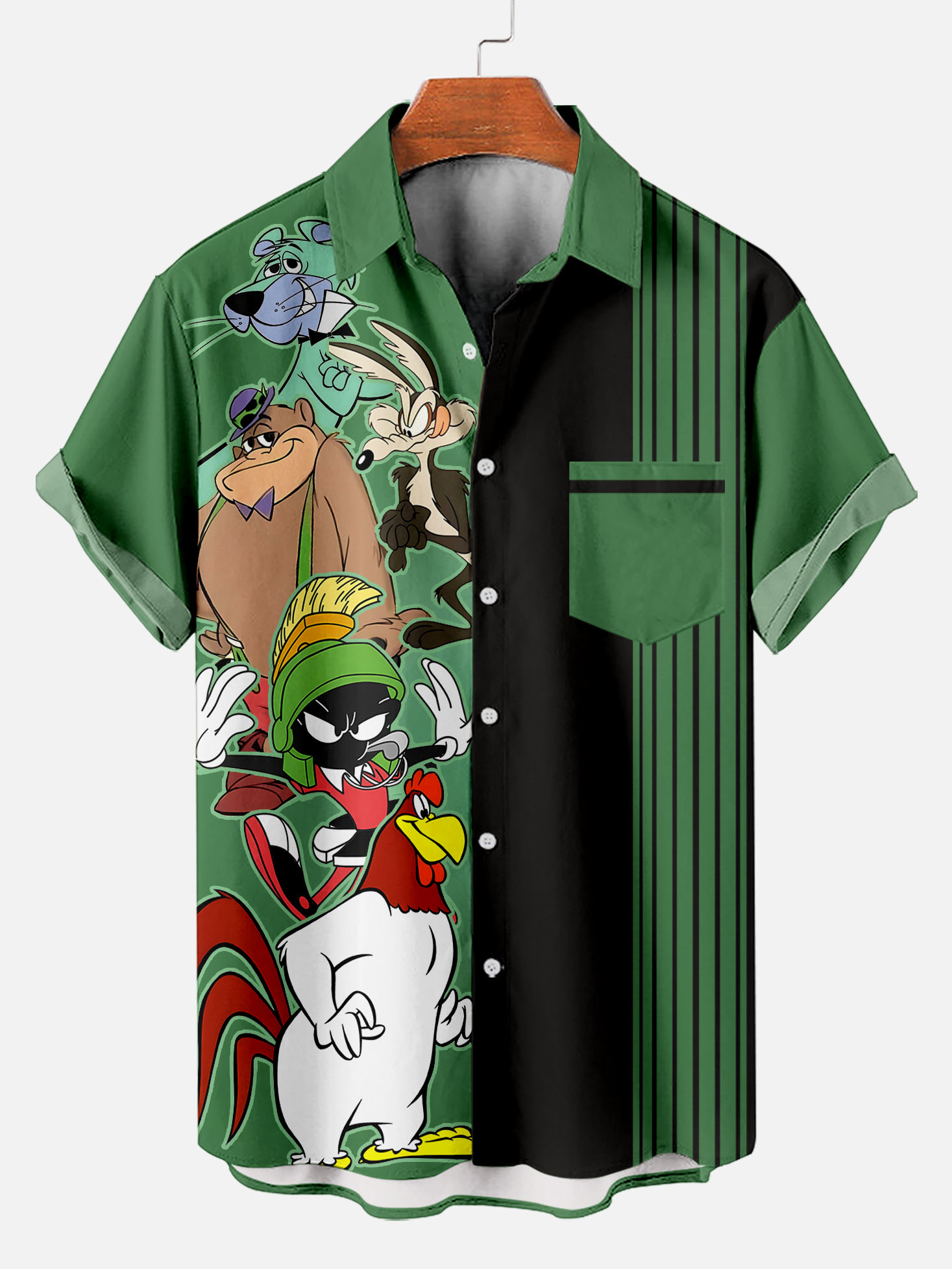 Men's Retro Cartoon Graphic Short Sleeve Shirt