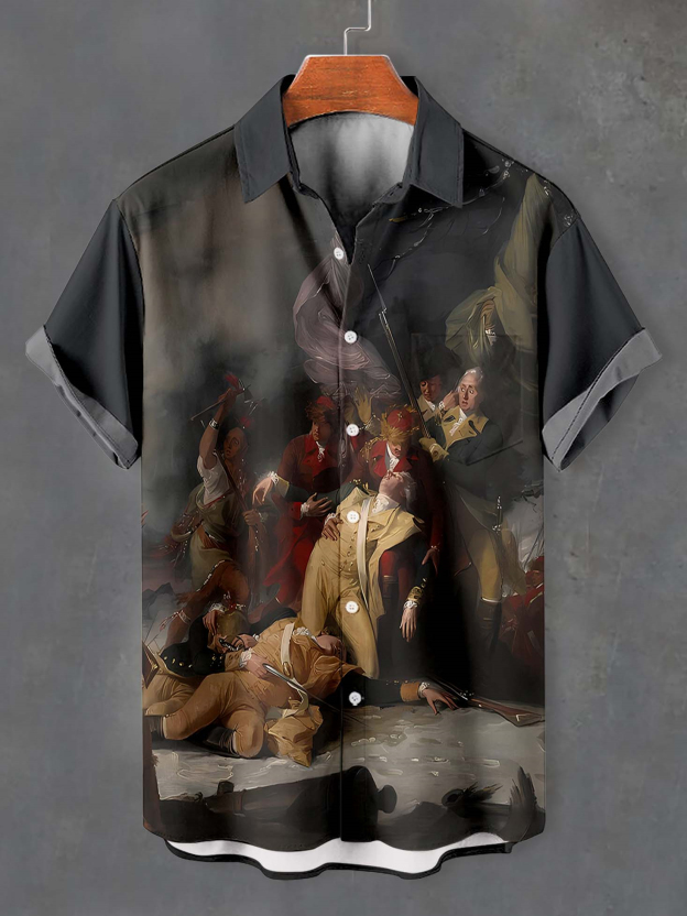 Men's American Revolutionary War Illustration short sleeve shirt