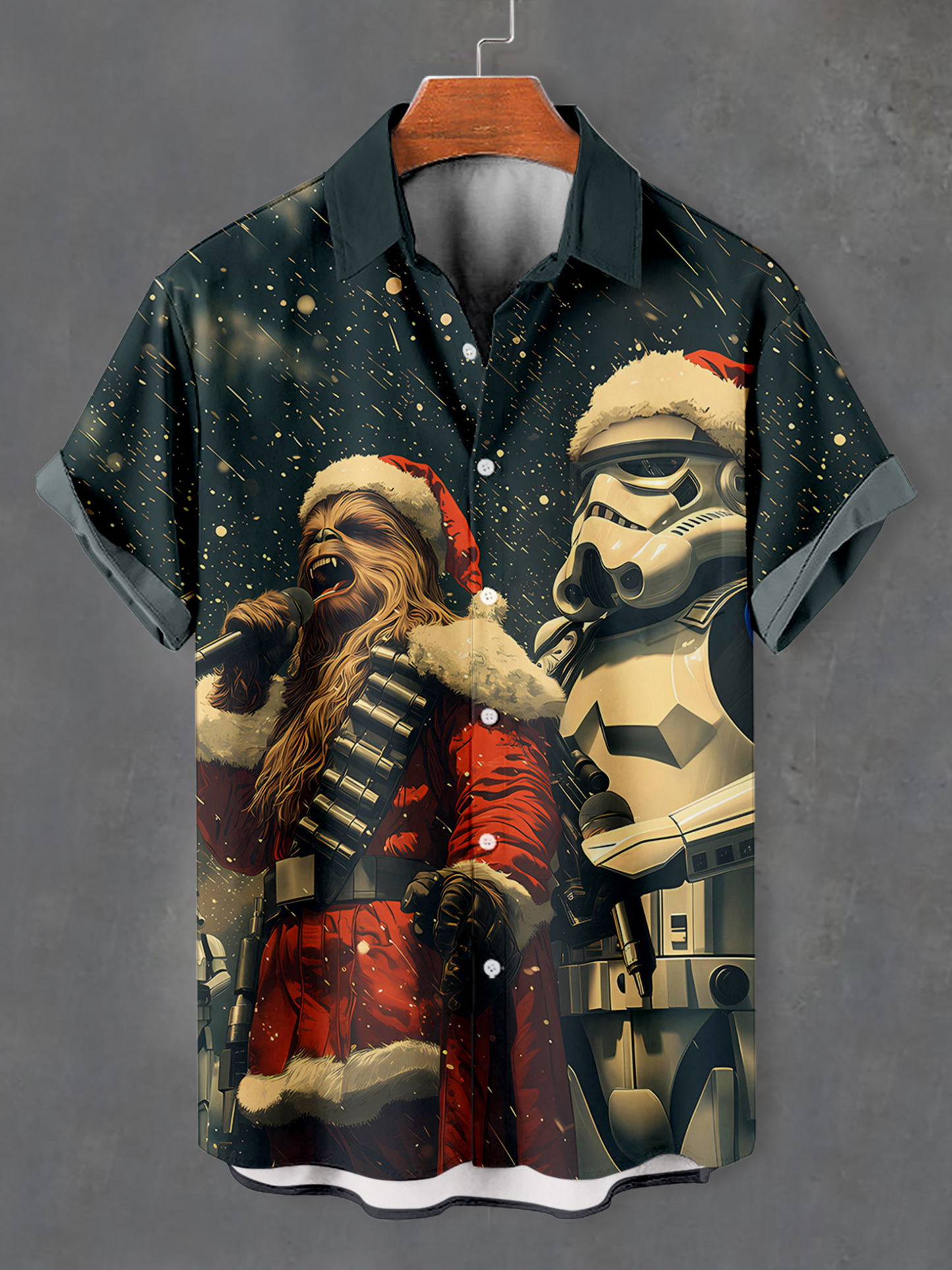 Men's Classic Movie Christmas Graphic Short Sleeve Shirt