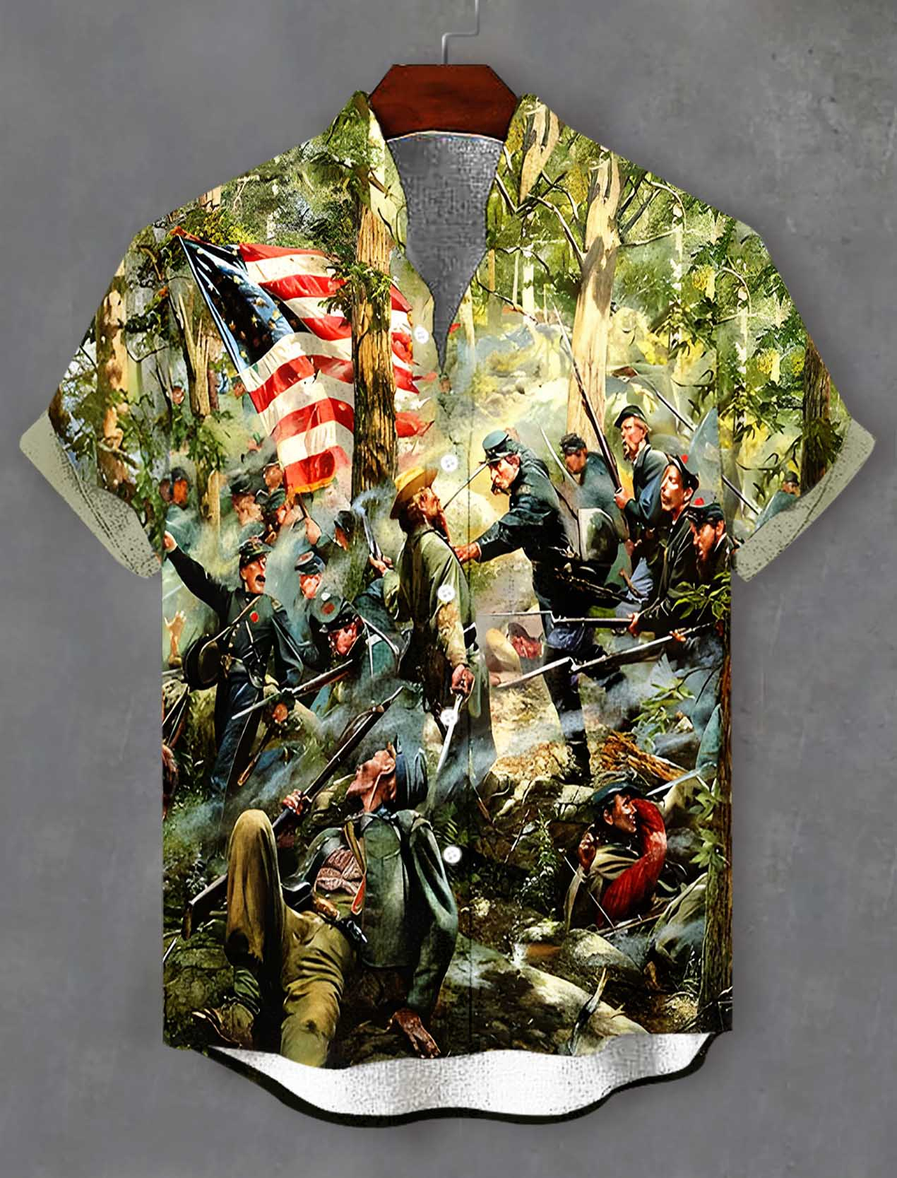 Men's Historical War Illustrated Short Sleeve Shirt
