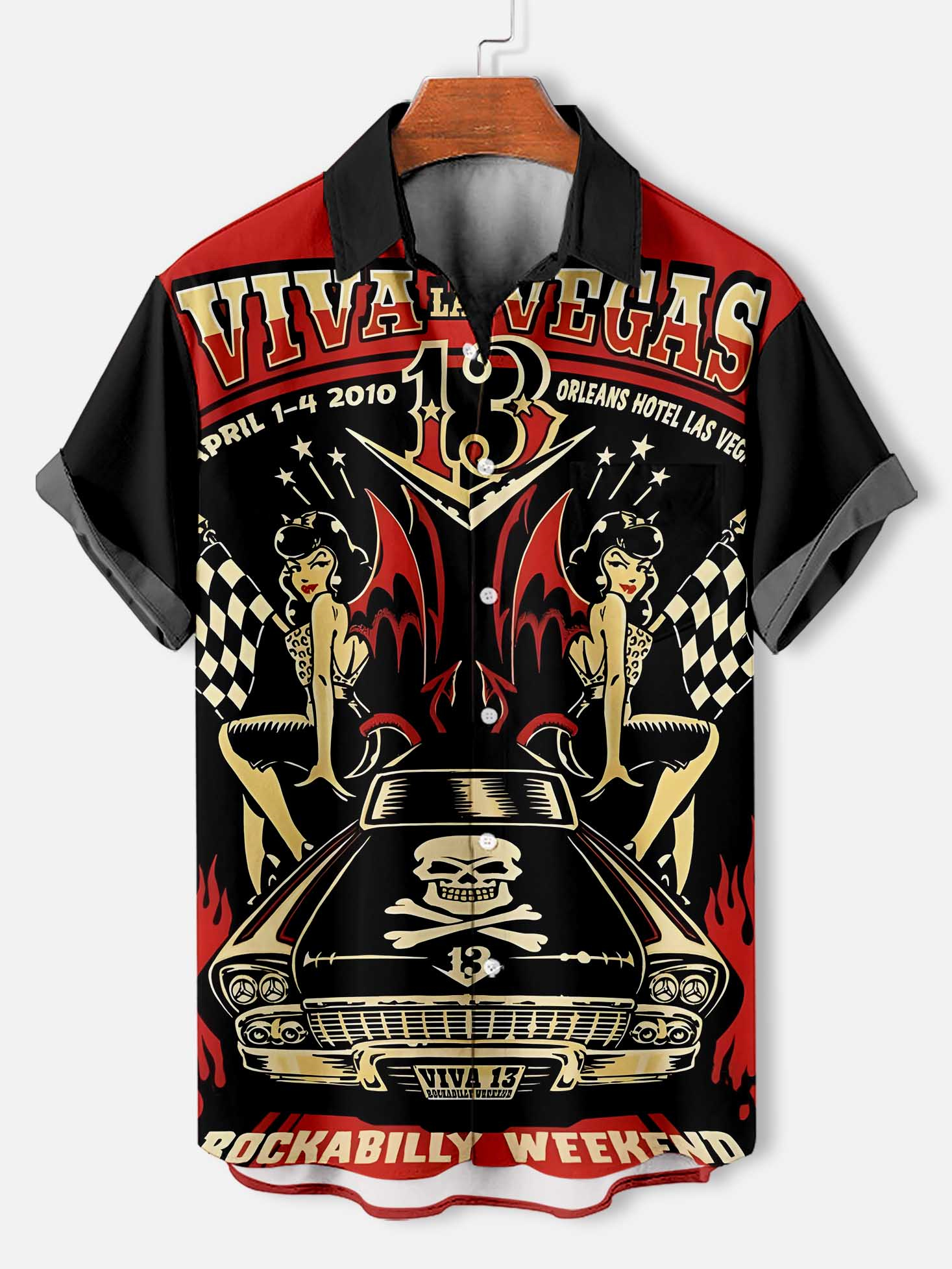 Men's Cartoon Car Graphic Short Sleeve Shirt