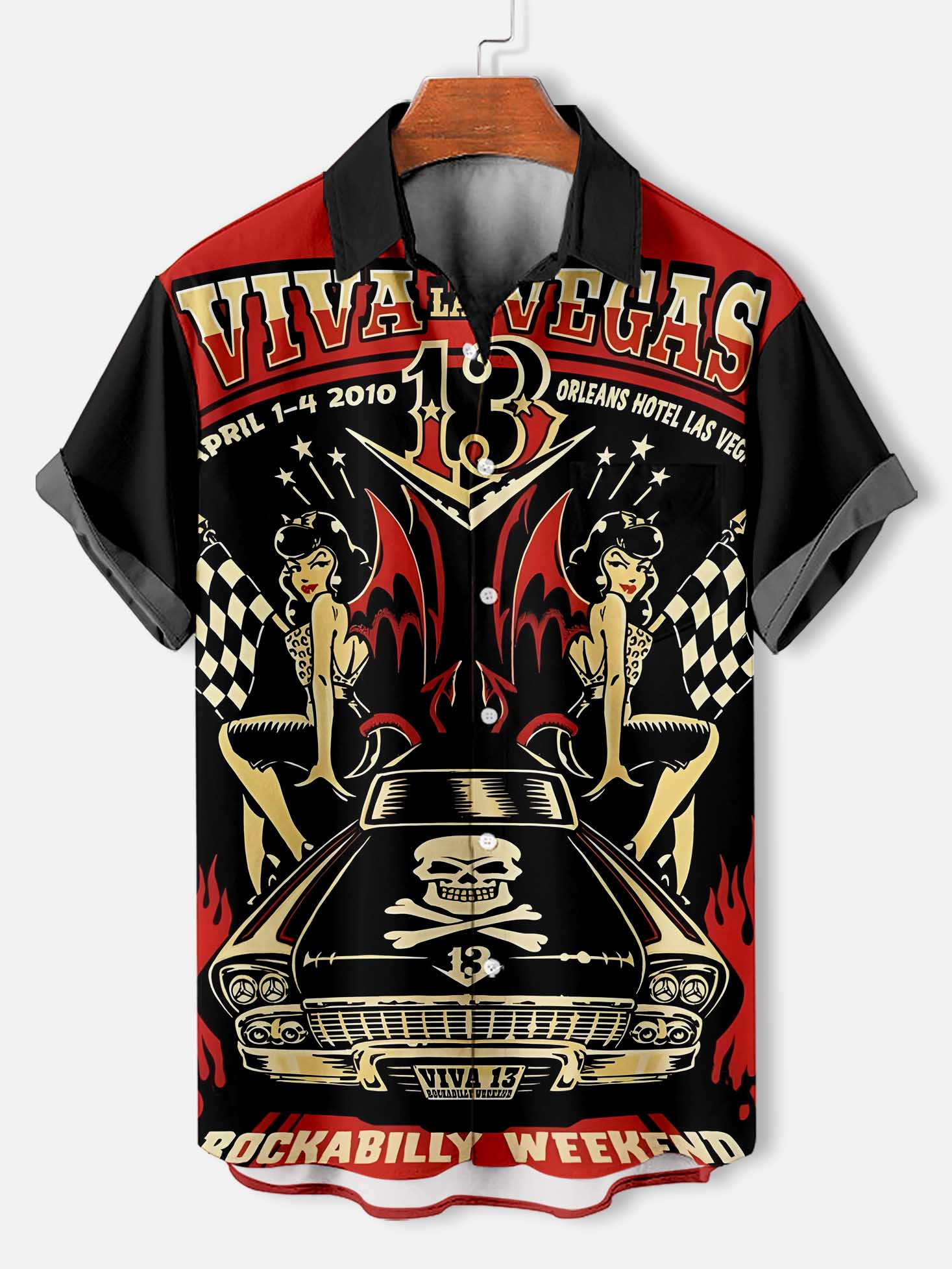 Men's Cartoon Car Graphic Short Sleeve Shirt