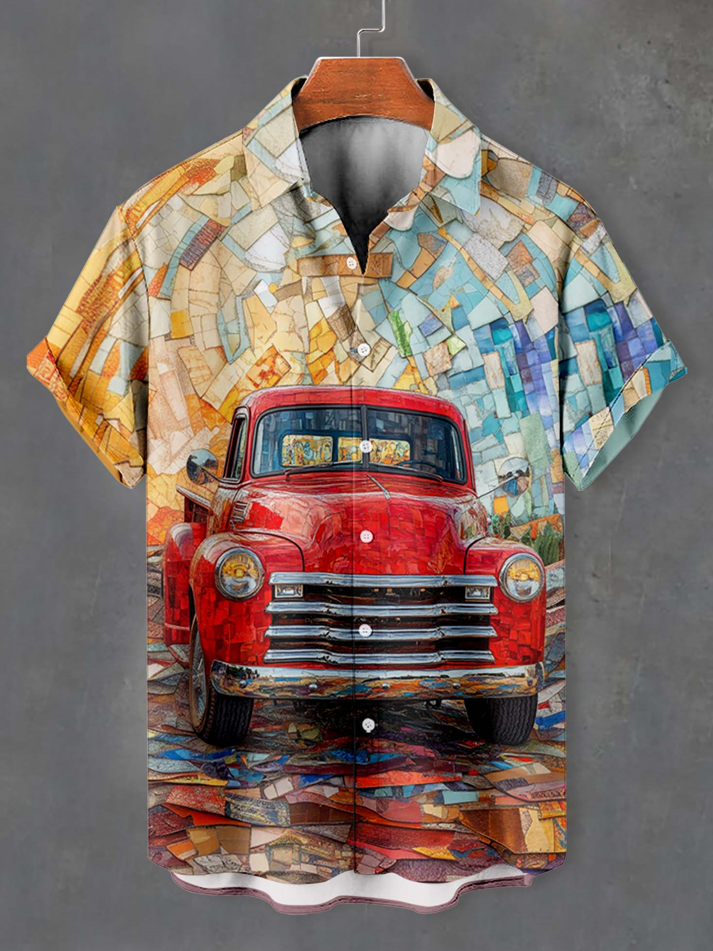Men's Car Graphic Short Sleeve Shirt