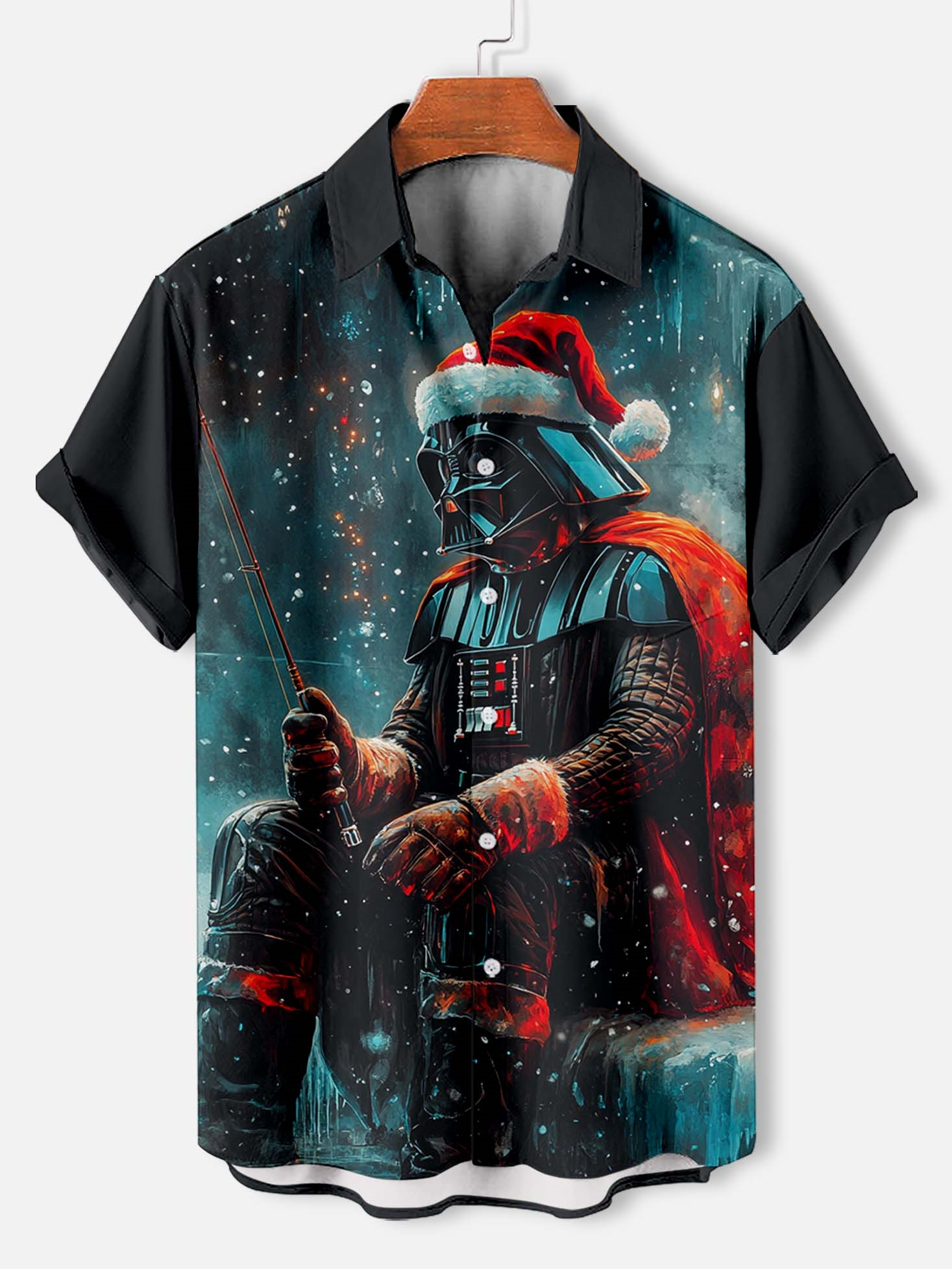 Men's Classic Movie Christmas Graphic Short Sleeve Shirt