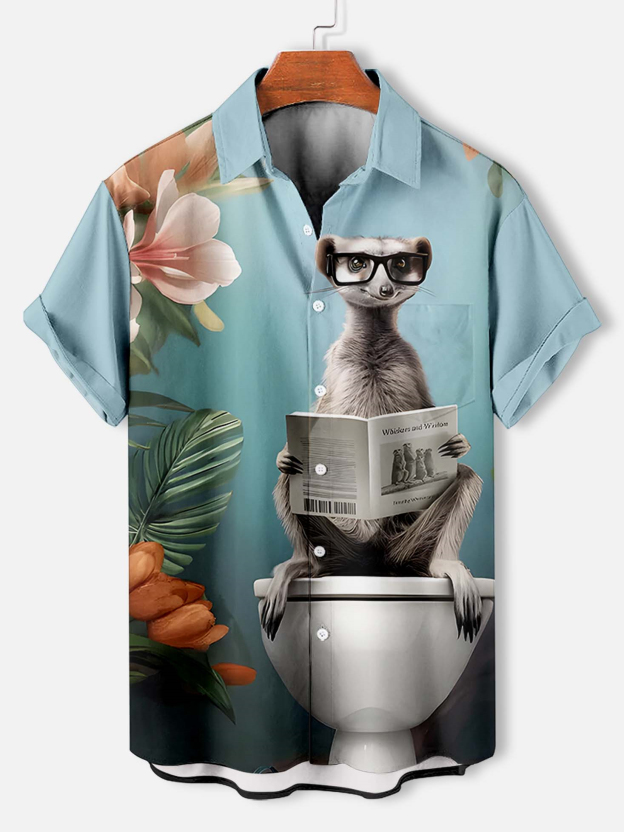 Men's Fun Animal Graphic Short Sleeve Shirt