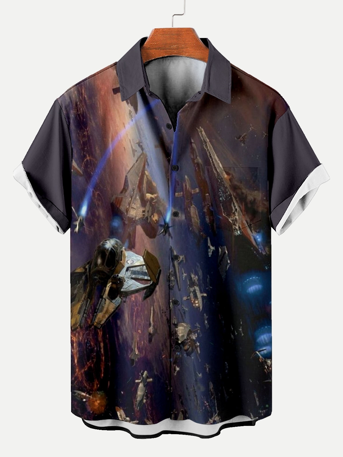 Reggae music skull pattern vacation casual short sleeved shirt