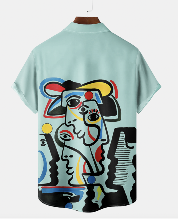Abstract art painting short sleeved shirt