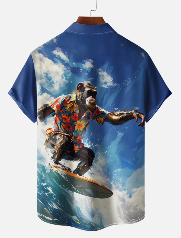 Hawaiian Animal Graphic Short Sleeve Shirt
