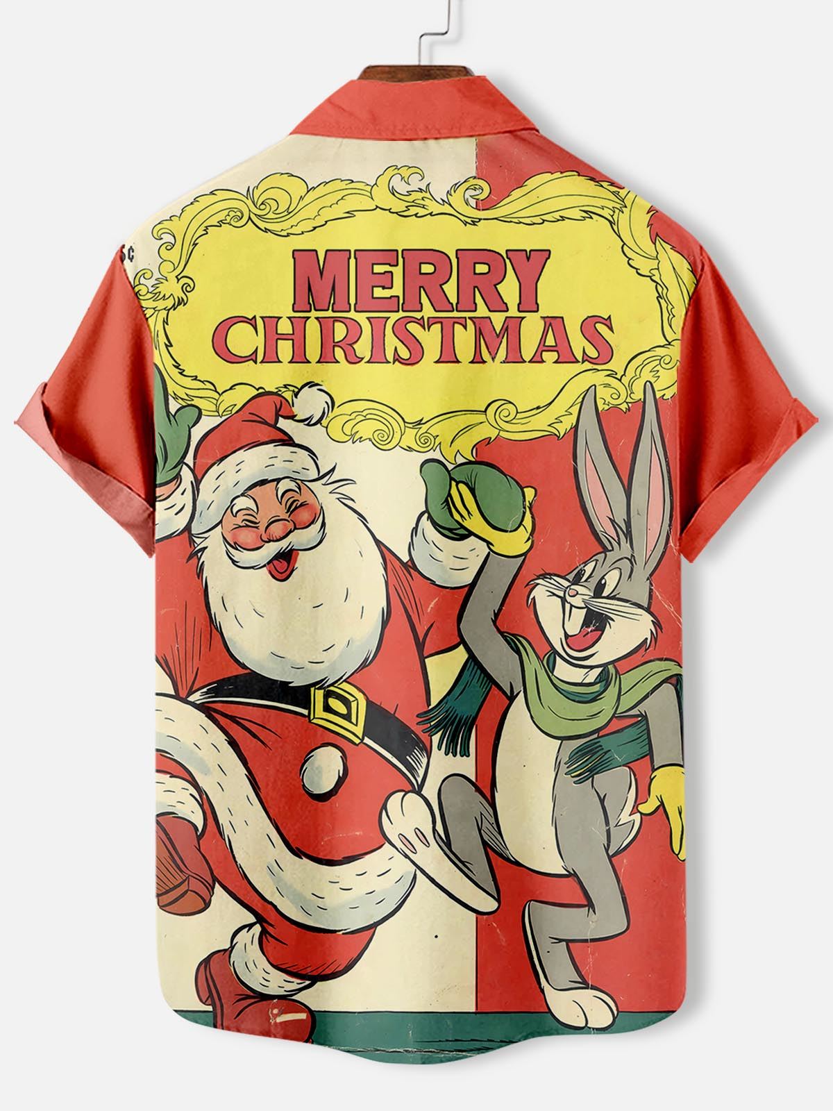 Men's Christmas Cartoon Graphic Short Sleeve Shirt