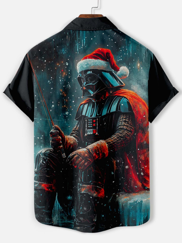 Men's Classic Movie Christmas Graphic Short Sleeve Shirt