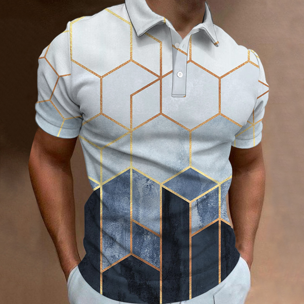 Stylish Blue Print Cotton Linen Shirt