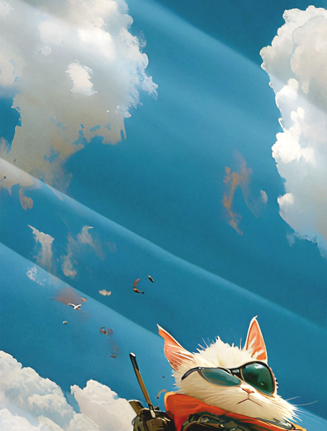 Men's Retro Cartoon Anime Cat Theme Short Sleeve Shirt