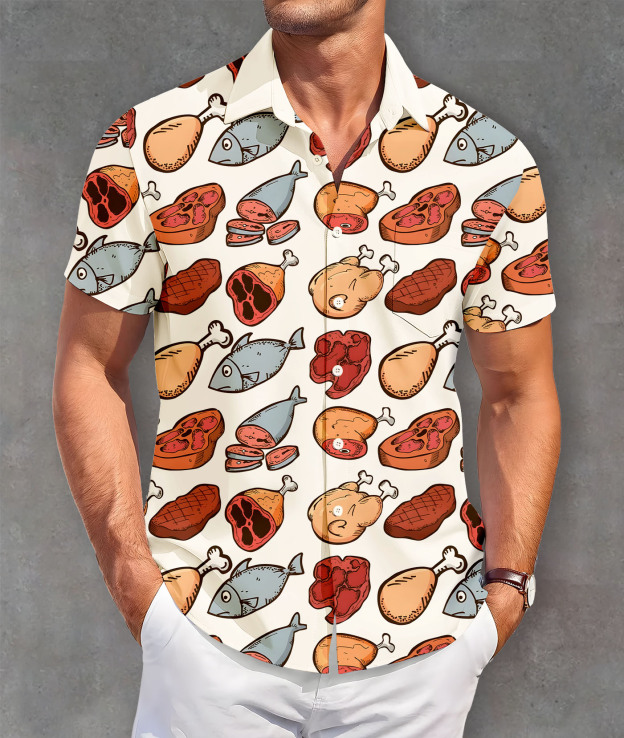 Men's Classic Green Monster Christmas Slogan Contrast Fun Short Sleeve