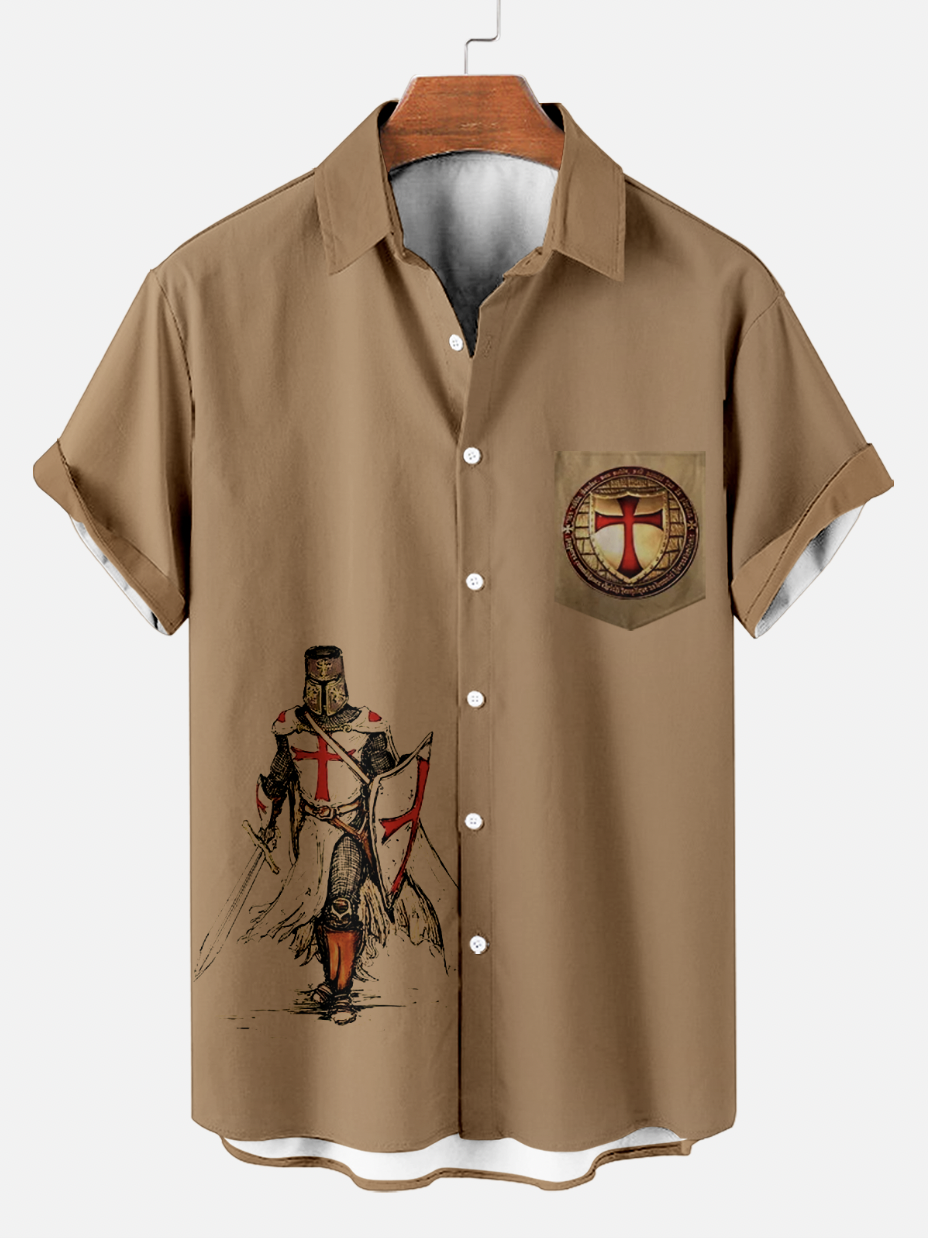 Reggae music skull pattern vacation casual short sleeved shirt