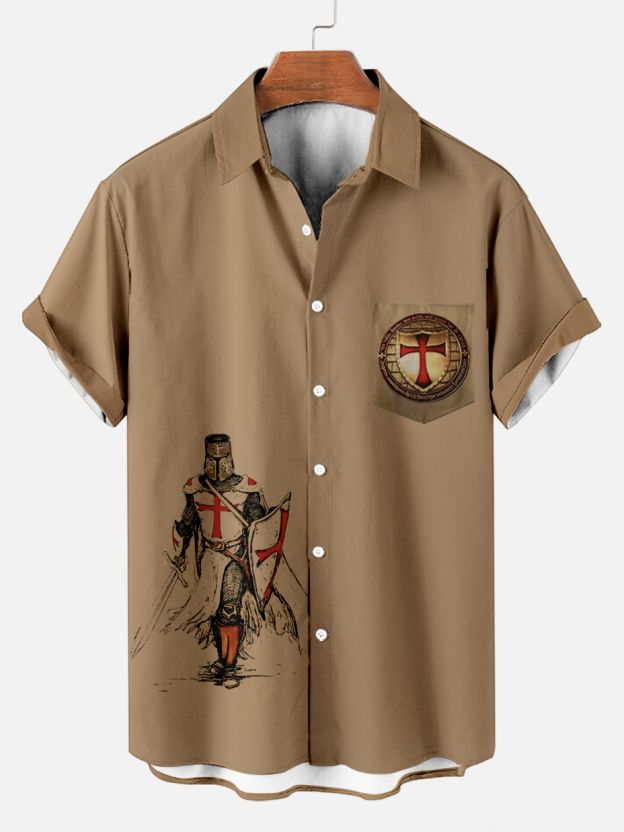 Reggae music skull pattern vacation casual short sleeved shirt