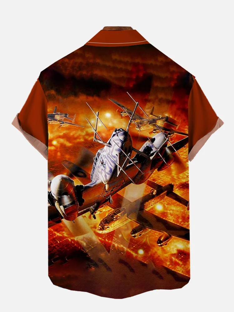 Retro Orange Shock Bomber Short Sleeve Shirt