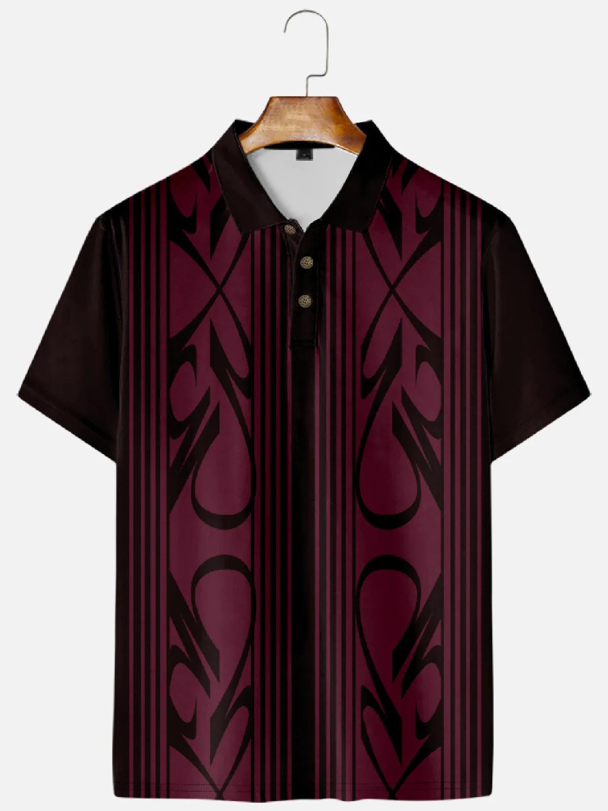 Men's Pinstripe Inspired Hot Rod Basic Every Day Polo Shirt