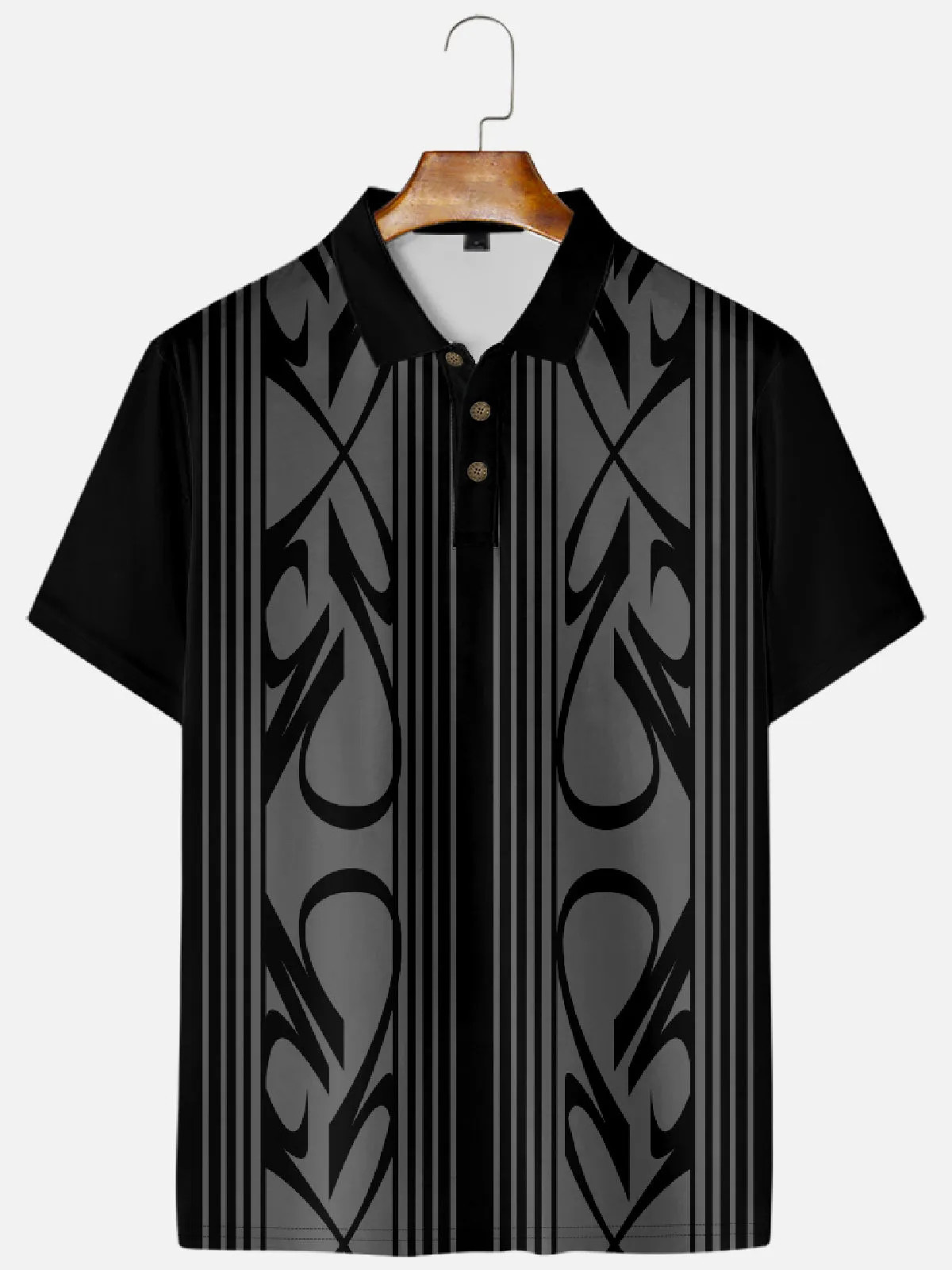 Men's Pinstripe Inspired Hot Rod Basic Every Day Polo Shirt