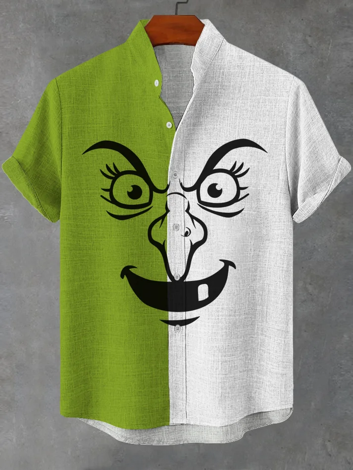 Men's Retro Halloween Short Sleeve Shirt