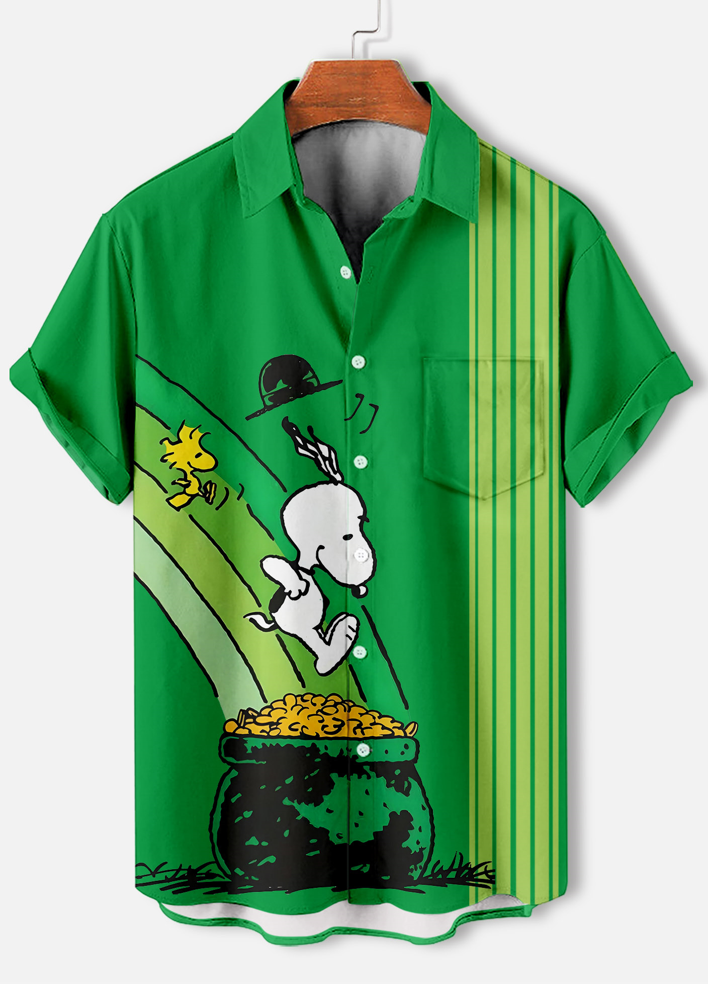 Men's Casual St. Patrick's Day Graphic Short Sleeve Shirt