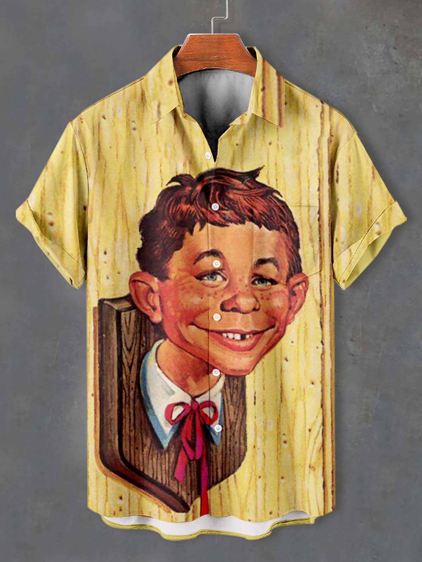 Men's Retro Anime Illustration Short Sleeve Shirt