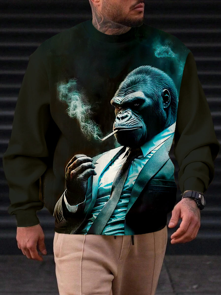 Men's Casual Classic Movie Graphic Long Sleeve Sweater