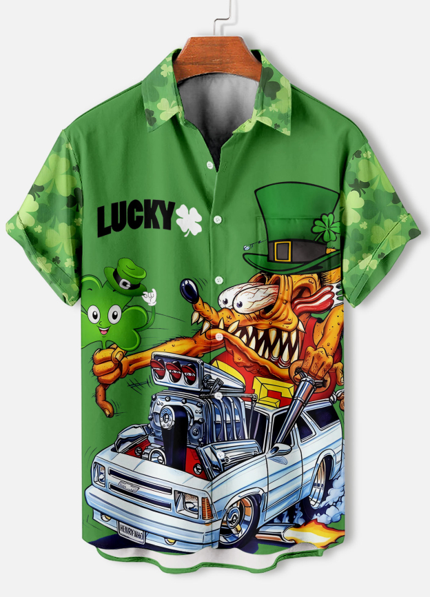 Men's Retro Comic Cartoon Classic Character Graphic Short Sleeve Shirt