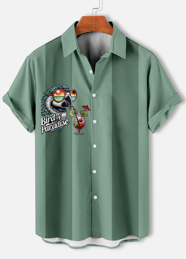 Men's Short Refreshing elegant hawaii Sleeve Shirt