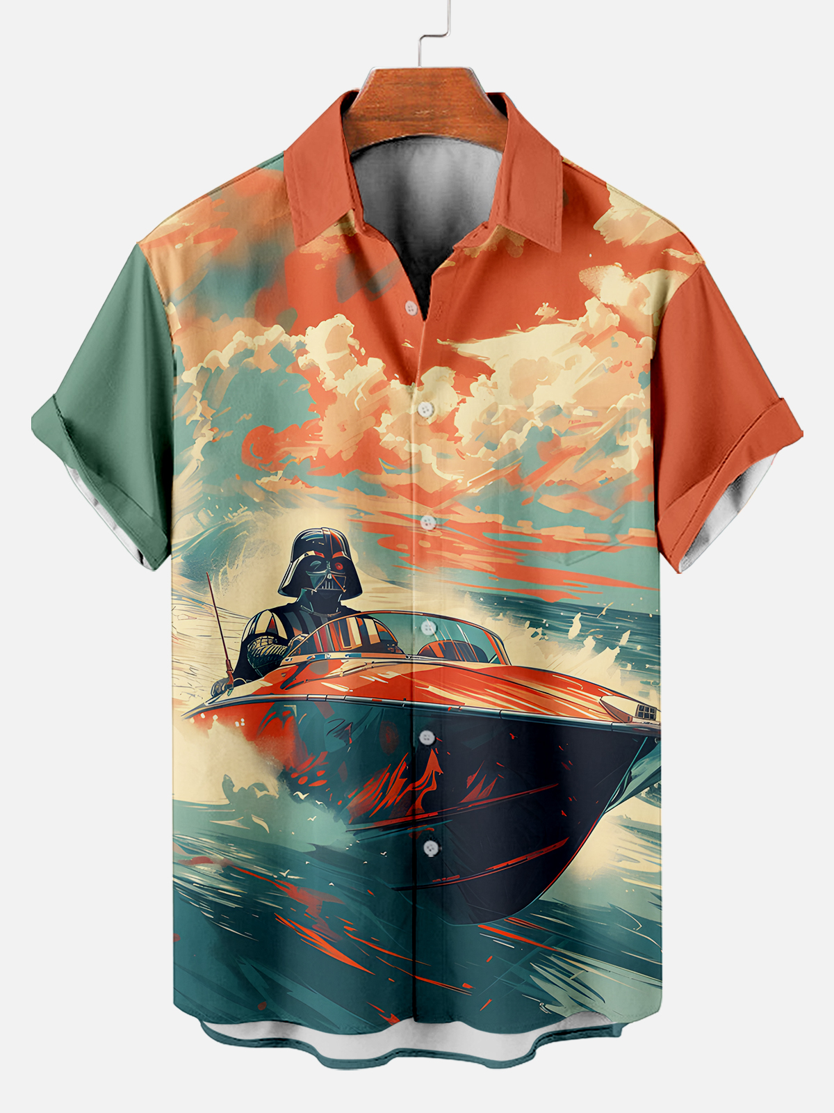 [Copy]Men's Vintage Witch Oil Painting Art Halloween Short Sleeve Shirt