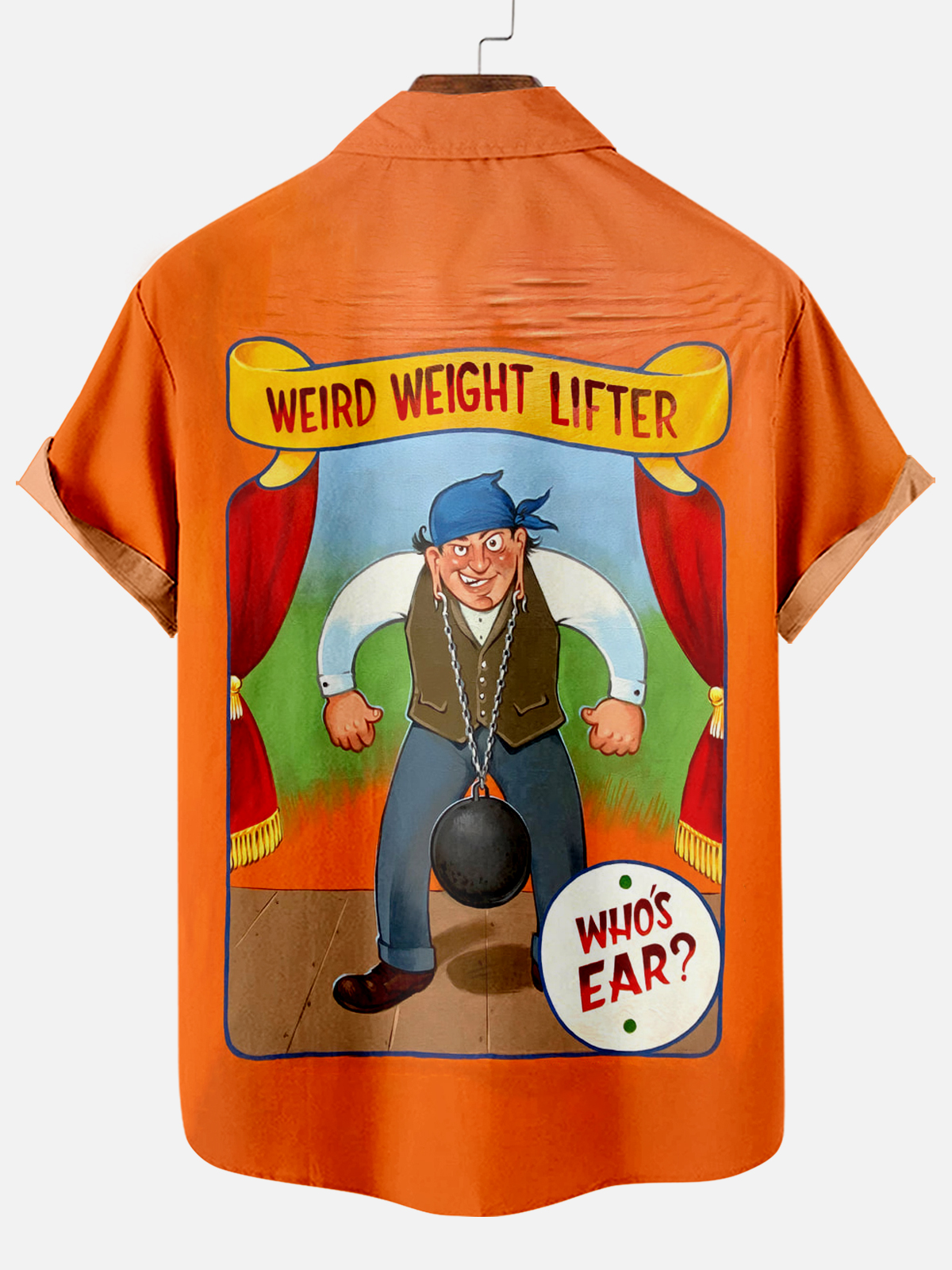 Men's Vintage Circus Pattern Casual Short Sleeve Shirt