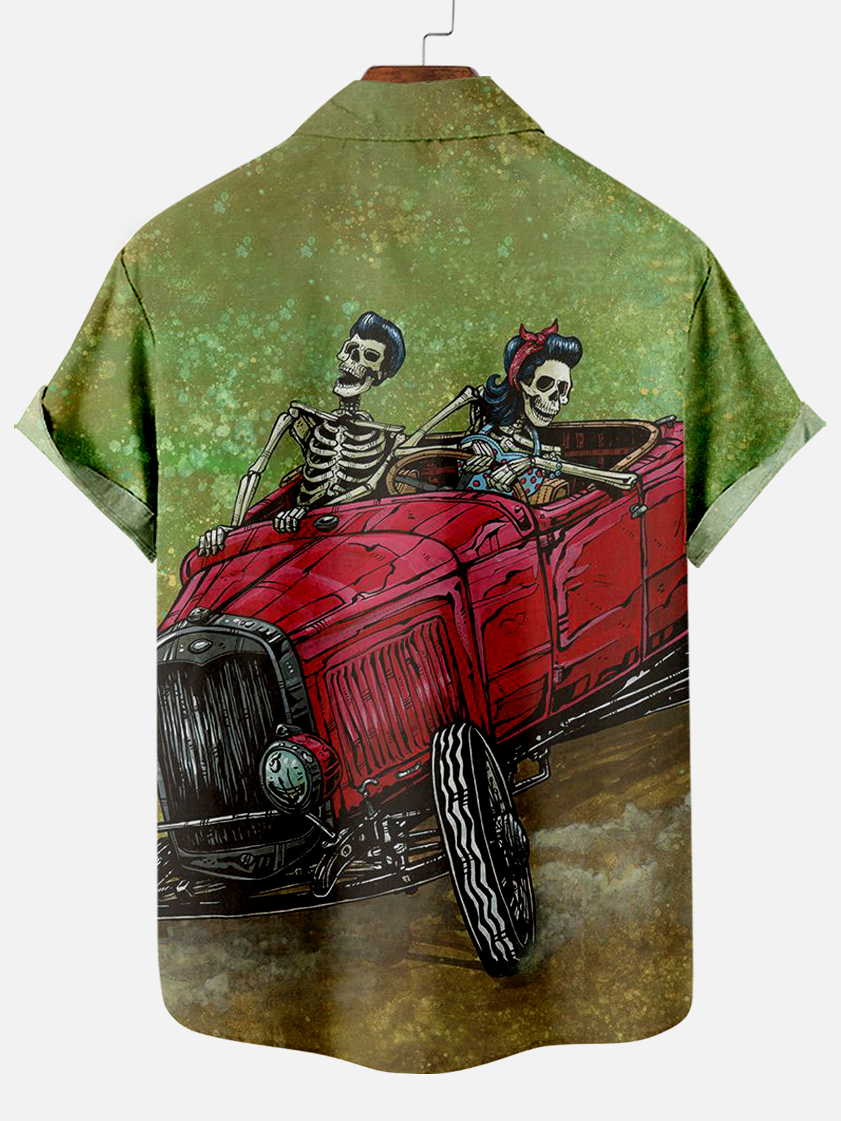 Men's Classic Day of the Dead Skull Graphic Short Sleeve Shirt