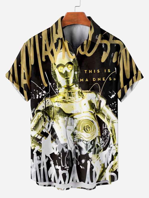 [Copy]Men's Vintage Witch Oil Painting Art Halloween Short Sleeve Shirt