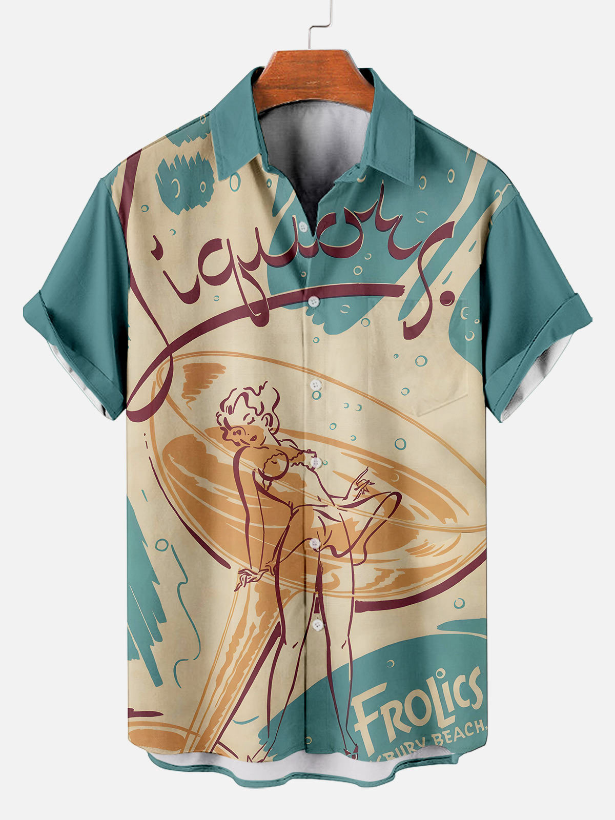 Men's Hawaiian Illustrated Short Sleeve Shirt