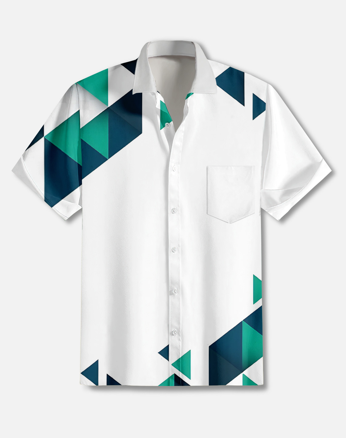 Men's Casual Contrast Color Short Sleeve Shirt