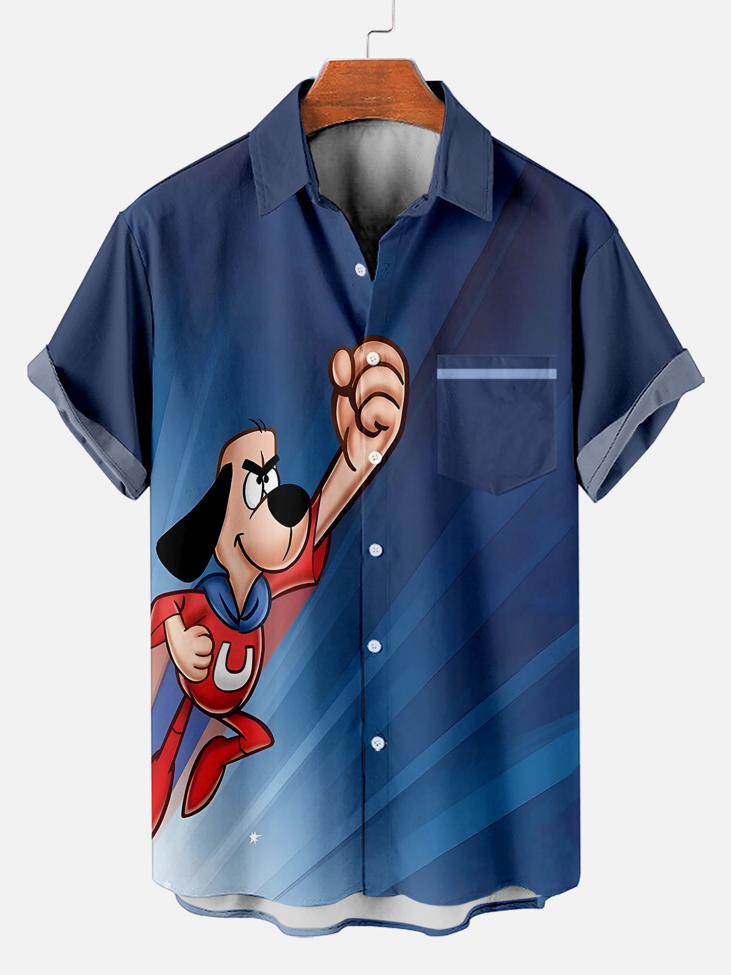 Men's Retro Cartoon Graphic Short Sleeve Shirt