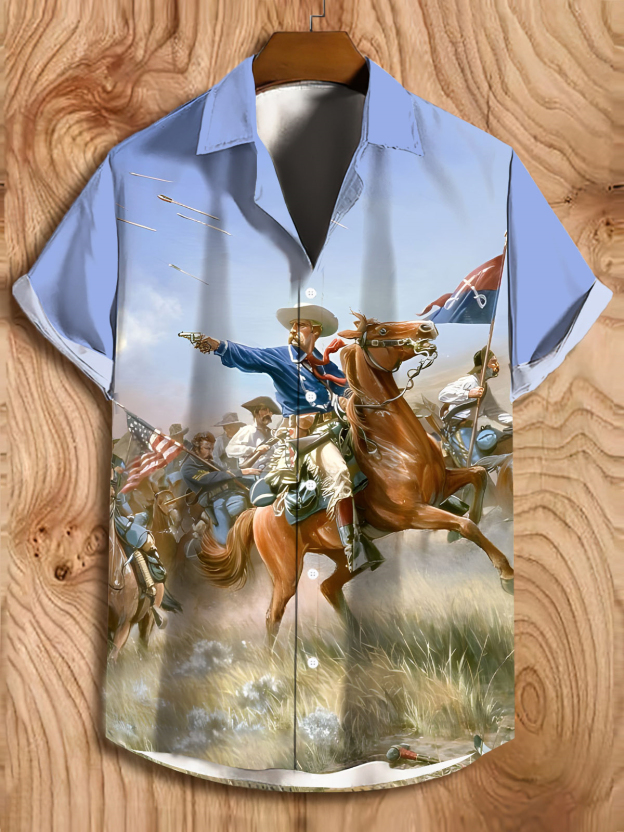 Men's illustration short sleeve shirt