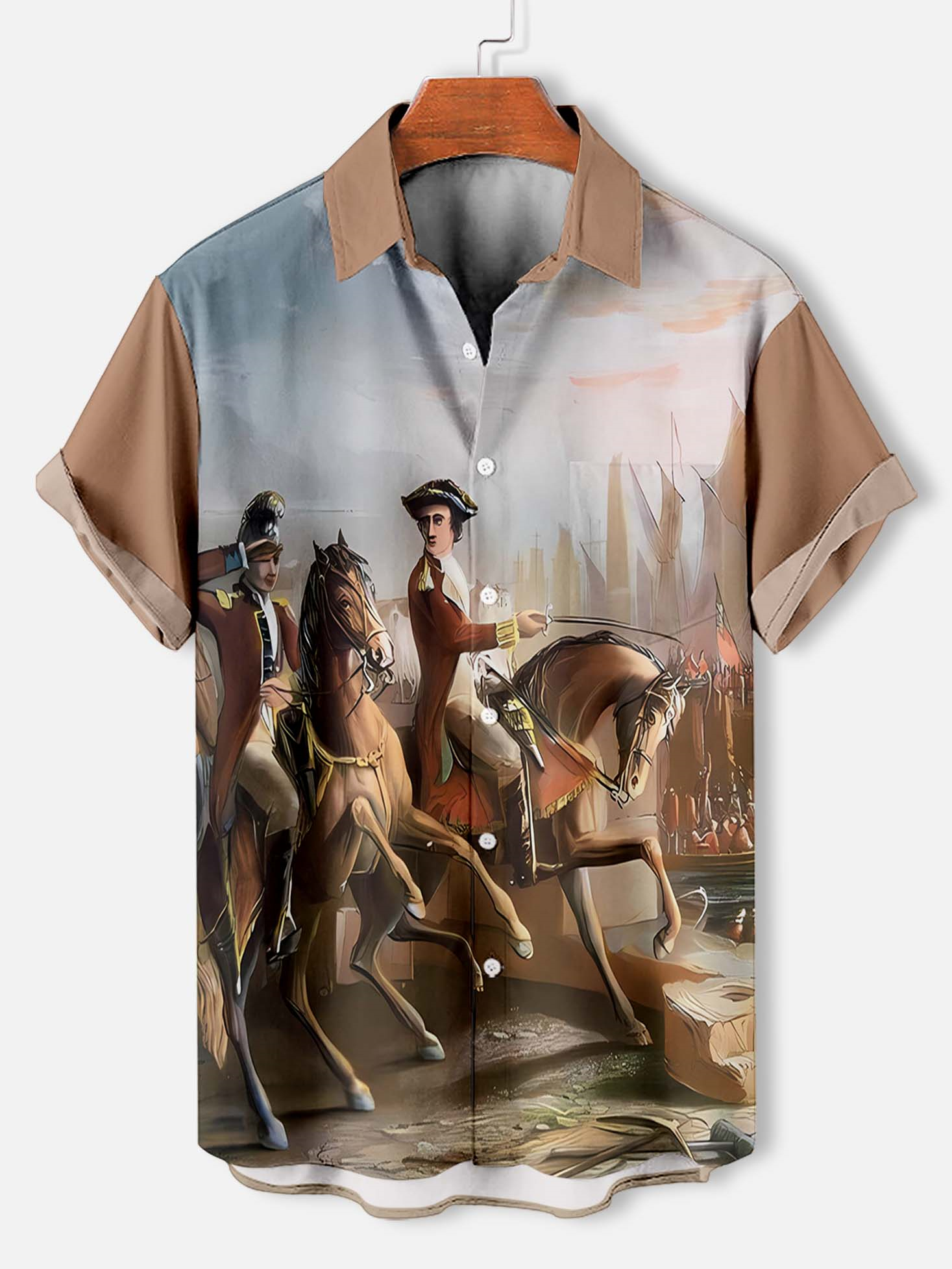 Men's American Revolutionary War Illustration short sleeve shirt