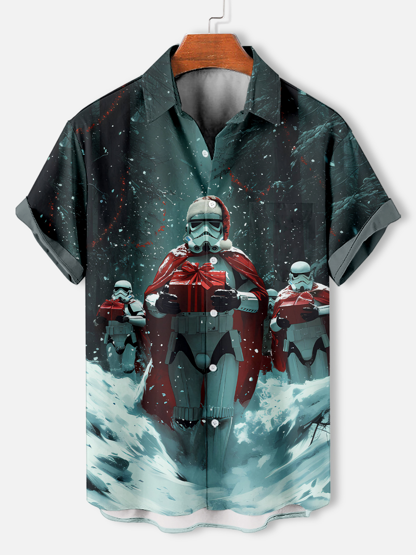 Men's Classic Movie Christmas Graphic Short Sleeve Shirt