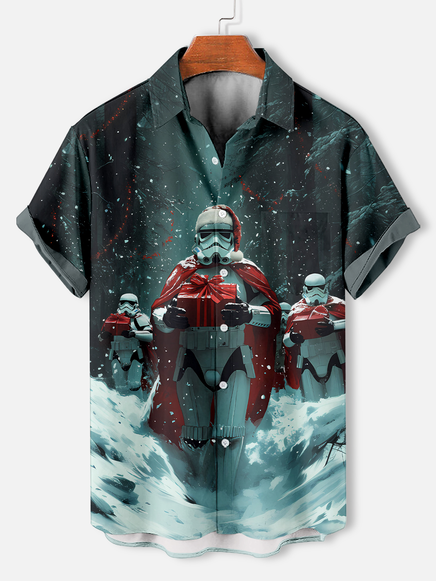 Men's Classic Movie Christmas Graphic Short Sleeve Shirt