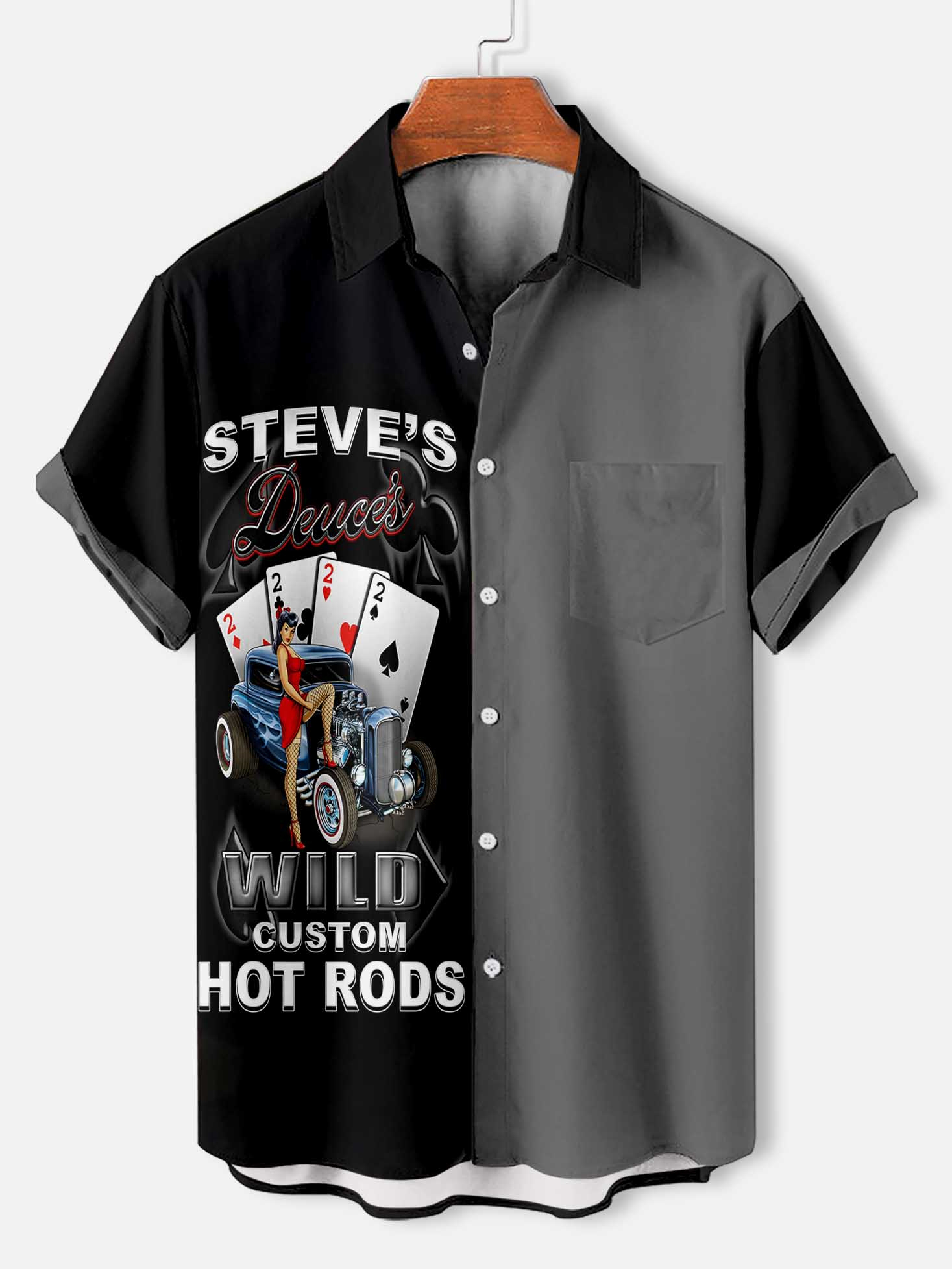 Men's Cartoon Car Graphic Short Sleeve Shirt