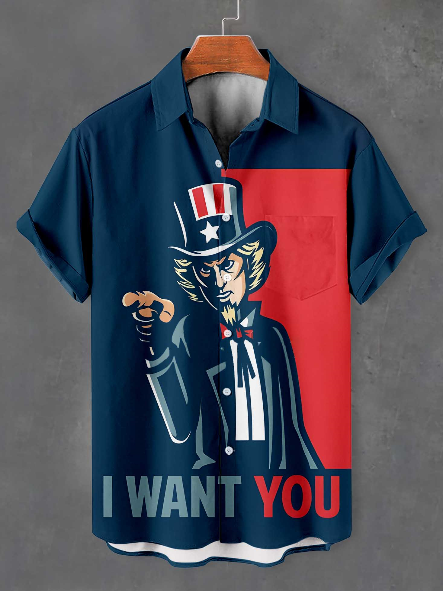 Men's Fun Cartoon Graphic Short Sleeve Shirt