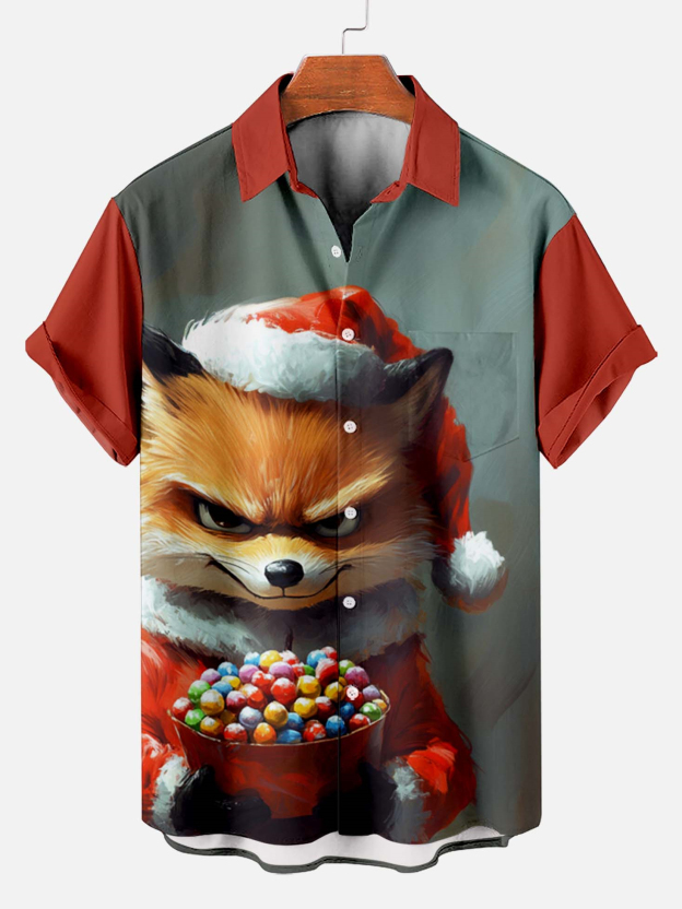 Men's Fun Cartoon Graphic Short Sleeve Shirt