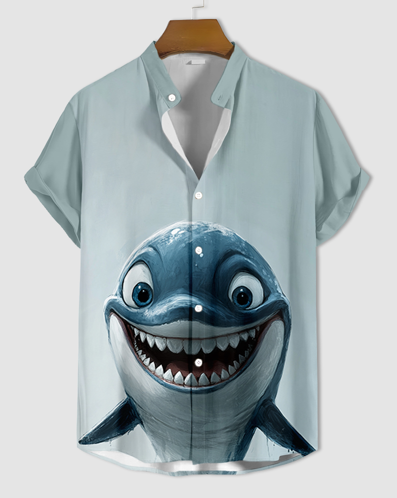 Men's Fun Cartoon Graphic Short Sleeve Shirt