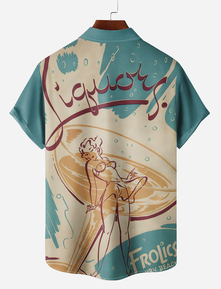 Men's Hawaiian Illustrated Short Sleeve Shirt