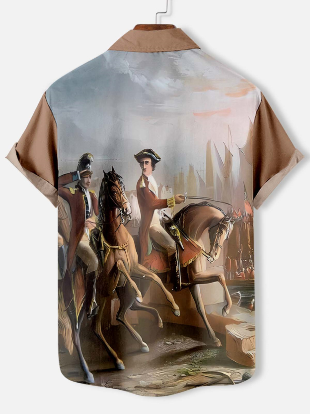 Men's American Revolutionary War Illustration short sleeve shirt