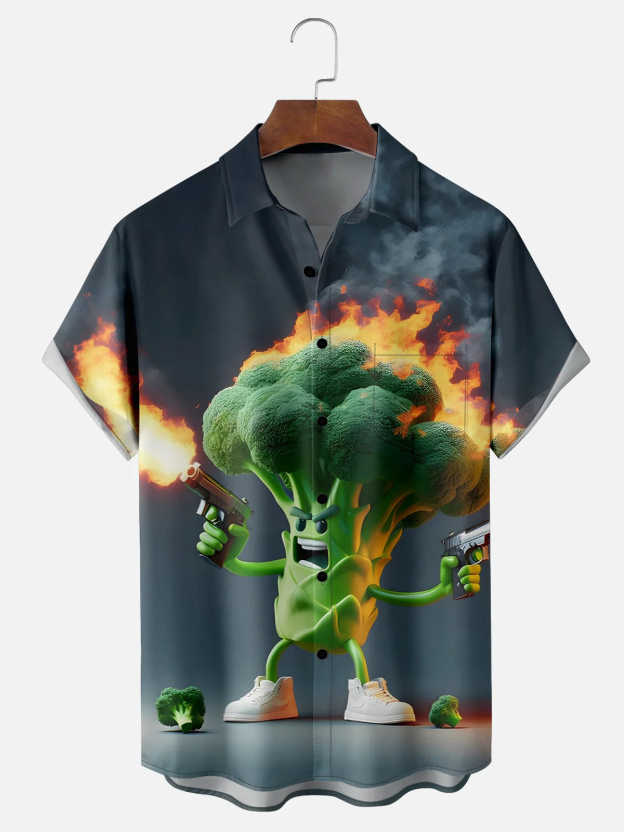 [Copy]Men's Classic Movie Godfather Animal Fun Graphic Short Sleeve Shirt