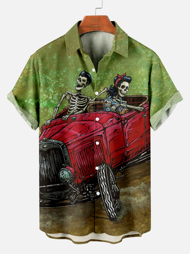 Men's Hawaiian Fun Little Yellow Duck Holiday Casual Short Sleeve Shir