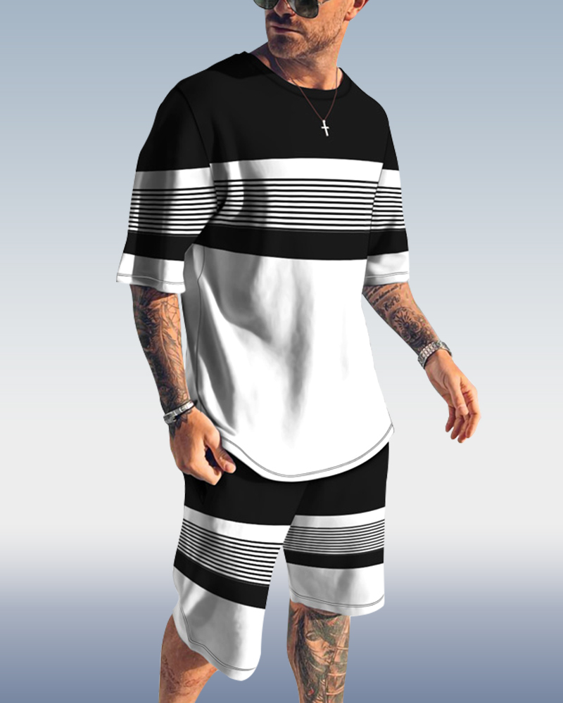 Men's spring and summer printed suit 010